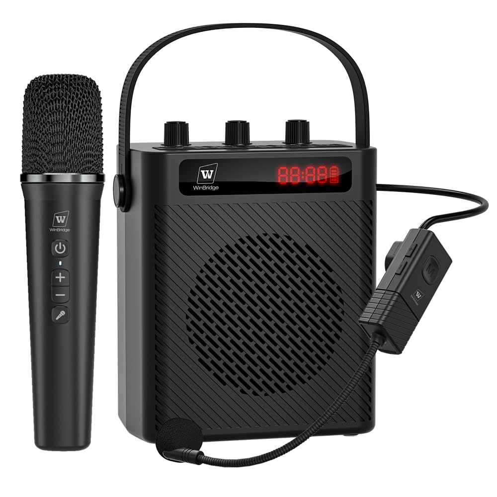 Bluetooth 5.3 Portable Rechargeable PA System for Teachers
| Voice Amplifier with Headset Mic & Handheld Mic for Events