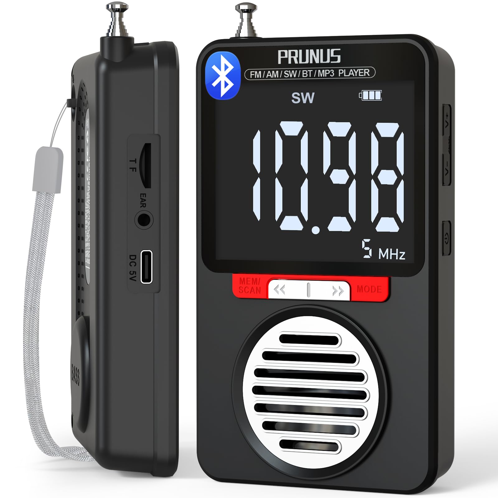 PRUNUS J-155 Pocket Radio for Jogging and Walking with Best Reception and Bluetooth